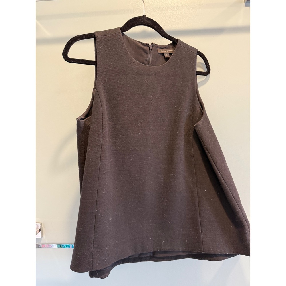 Banana Republic Black Sleeveless Trapeze Shell Top - Career Office -‎ M fits L